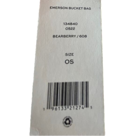 NWT Tory Burch Emerson Bucket Bag Red Saffiano Leather Bearberry Crossbody - Picture 3 of 16